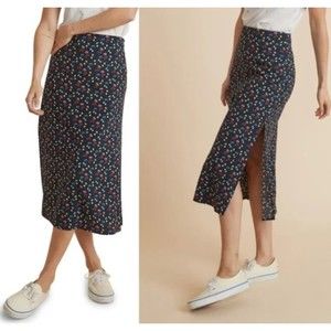 NWT/NEW Marine Layer Womens Size 10 Cherry Midi Skirt Blue Red Yellow Pink